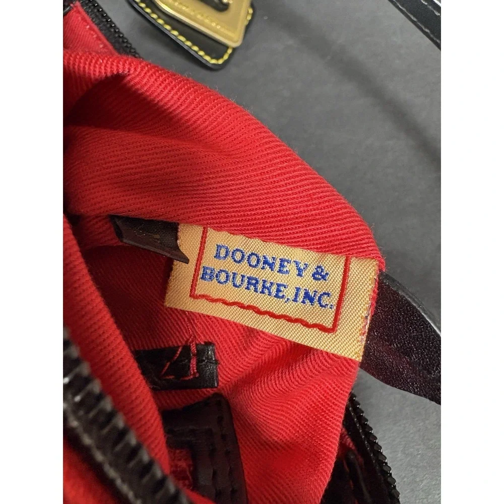 Vintage Y2K Dooney Bourke Red Tartan Plaid Crossbody Shoulder Bag Leather Trim